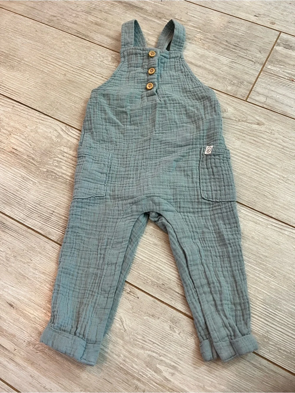 Carter's Teal Muslin Button-Front Overalls